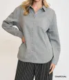 Umgee Oversized Shirt Jacket In Charcoal In Pink