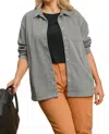 Umgee Oversized Shirt Jacket Plus In Charcoal In Multi