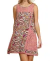 Umgee Paisley & Lace Sleeveless Dress In Mauve In Multi