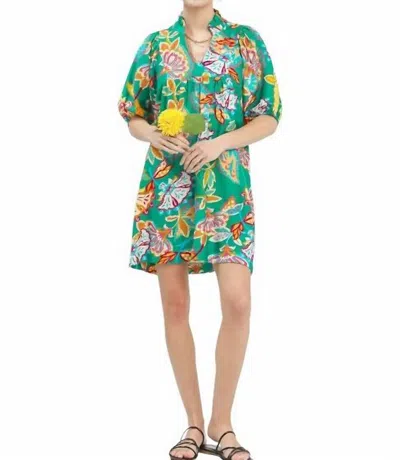 Umgee Paisley Print Mini Dress In Green