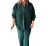 Umgee Palm Chenille Top In Green In Green