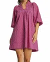 Umgee Patterned Shift Dress In Magenta In Pink