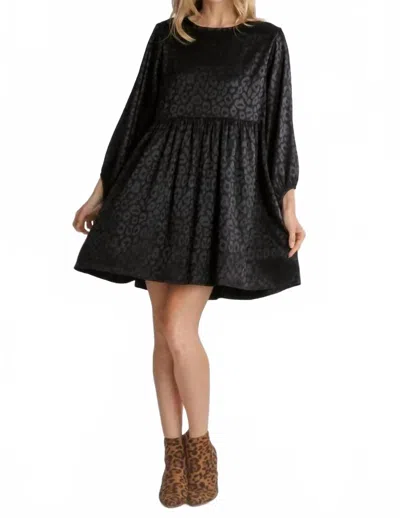 Umgee Paulina Leopard Print Mini Dress In Black