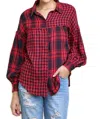 Umgee Plaid & Checkered Button Up Top In Multi