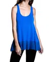 Umgee Pleated Tank Top In Cobalt In Blue