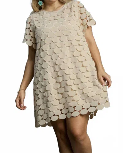 Umgee Polka Dot Mini Dress In Natural In Neutral