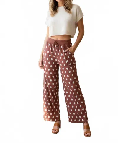 Umgee Pop Of Polka Barrel Pants In Rust In Brown