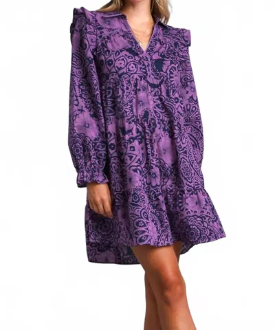 Umgee Power Dress In Purple In Multi
