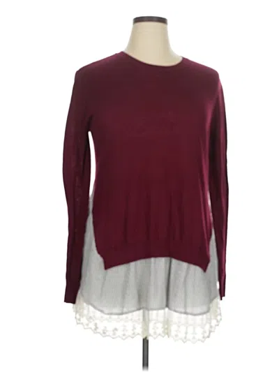 Pre-owned Umgee Pullover Sweater In Burgundy