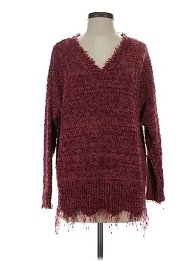 Pre-owned Umgee Pullover Sweater In Burgundy