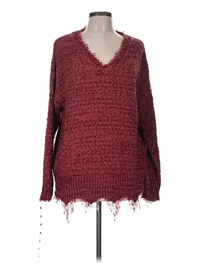 Pre-owned Umgee Pullover Sweater In Burgundy