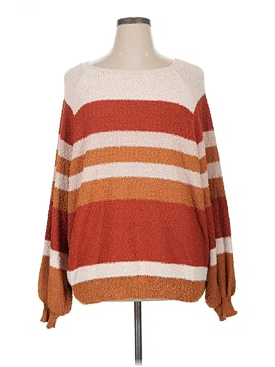 Umgee Pullover Sweater In Orange