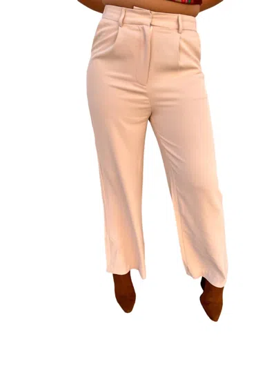 Umgee Raella Solid Point Wide Pants In Beige