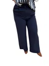 Umgee Raella Solid Point Wide Pants In Black In Blue