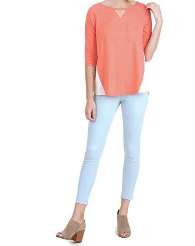 Umgee Raglan Sleeve Top In Peach In Pink