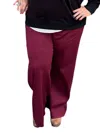 Umgee Remington Trouser In Burgundy In White
