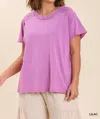 UMGEE ROUND NECK SHORT SLEEVE T-SHIRT IN LILAC