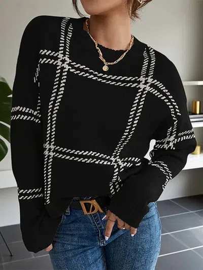 Umgee Round Neck Sweater In Black