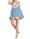 Umgee Ruffle & Lace Sleeveless Tunic In Misty Blue In Blue
