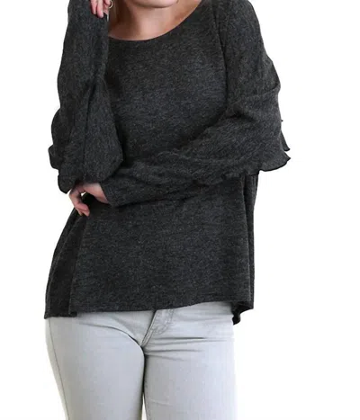 Umgee Ruffle Detail Long Sleeve Top In Black
