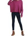 Umgee Ruffle Detail Long Sleeve Top In Mulberry In Red