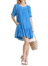 Umgee Ruffle Pocket Dress In Ocean In Blue