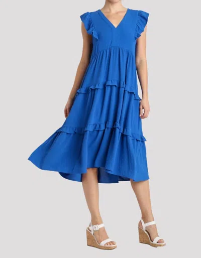 Umgee Ruffle Tiered Midi Dress In Royal In Blue
