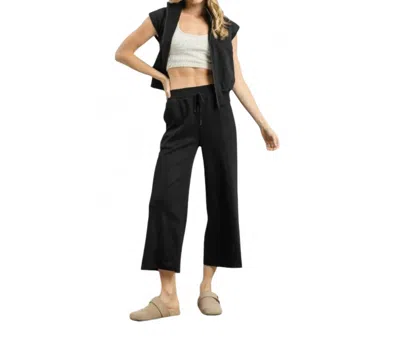 Umgee Sale Luxeknit Wide Leg Pants In Black