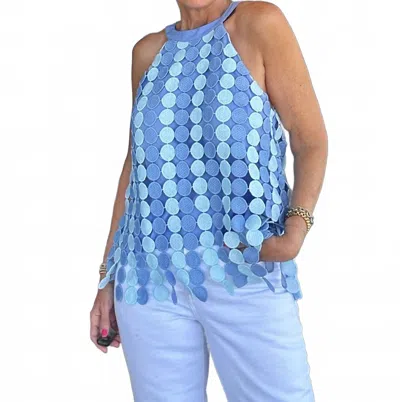 Umgee Sallie Ann Bow Back Sleeveless Top In Blue