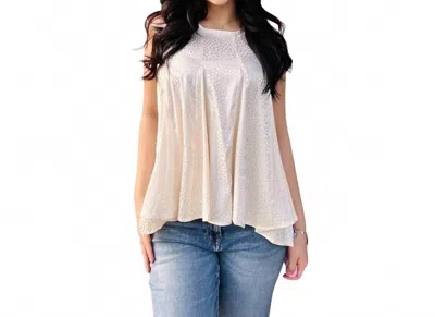 Umgee Satin Leopard Sleeveless Top In White