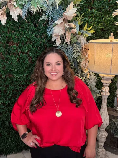 Umgee Satin Top In Plus In Red