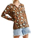 Umgee She's Magic Long Sleeve Top In Camel Mix In Multi