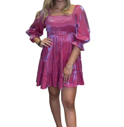 Umgee Shimmer The Night Away Dress In Berry In Pink