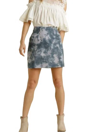 Umgee Short Skirt In Tie Dye In Gray
