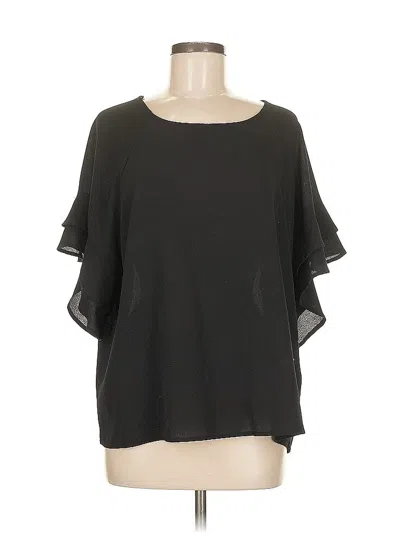 Pre-owned Umgee Short Sleeve Blouse In Black