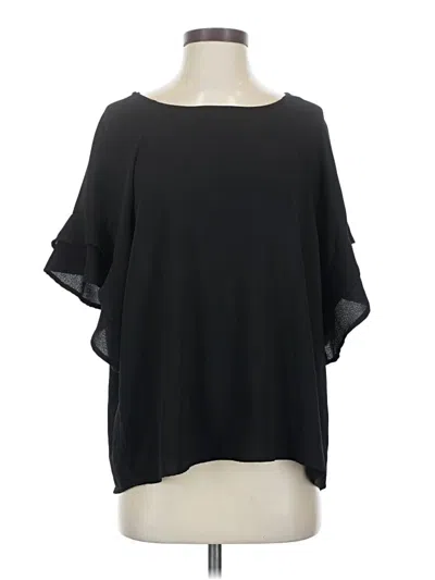 Pre-owned Umgee Short Sleeve Blouse In Black