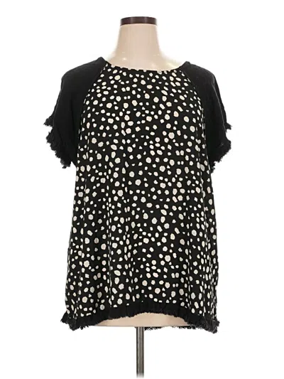 Pre-owned Umgee Short Sleeve Blouse In Black