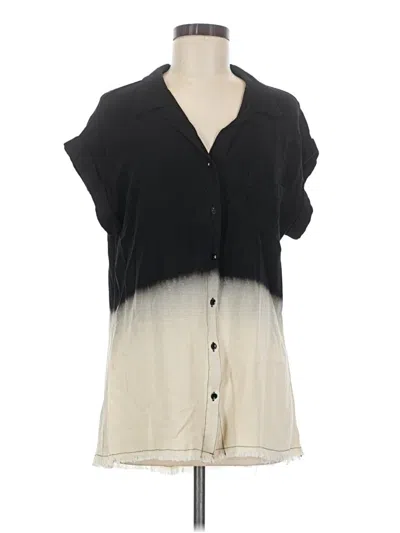 Pre-owned Umgee Short Sleeve Blouse In Black