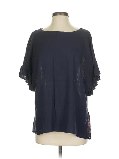 Pre-owned Umgee Short Sleeve Blouse In Blue