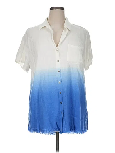 Pre-owned Umgee Short Sleeve Blouse In Blue