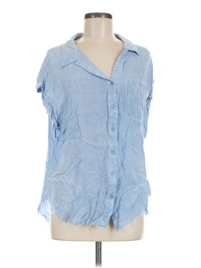 Pre-owned Umgee Short Sleeve Blouse In Blue