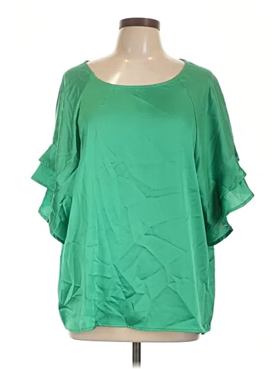 Pre-owned Umgee Short Sleeve Blouse In Green