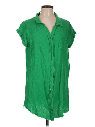 Pre-owned Umgee Short Sleeve Blouse In Green
