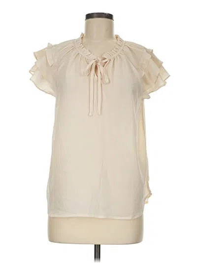 Pre-owned Umgee Short Sleeve Blouse In Ivory