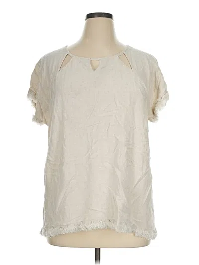 Pre-owned Umgee Short Sleeve Blouse In Ivory
