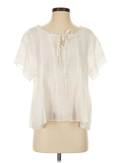 Pre-owned Umgee Short Sleeve Blouse In Ivory