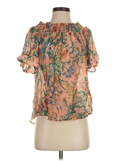 Pre-owned Umgee Short Sleeve Blouse In Orange