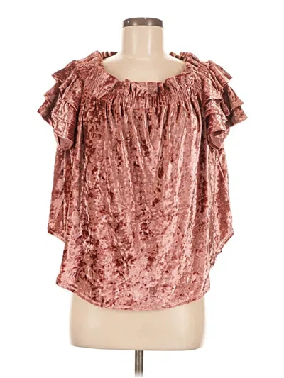 Pre-owned Umgee Short Sleeve Blouse In Pink