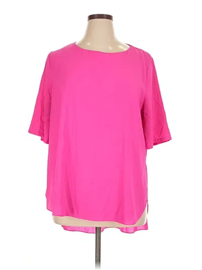 Pre-owned Umgee Short Sleeve Blouse In Pink