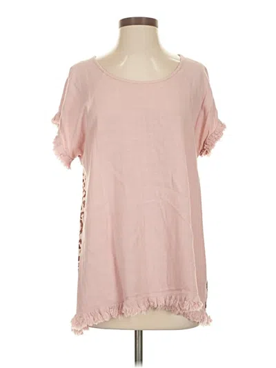 Pre-owned Umgee Short Sleeve Blouse In Pink